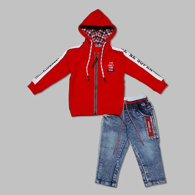 Red Hoody T-Shirt for Baby Boys Black Shirt Dress