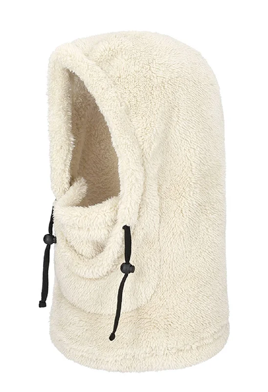 JJ Teddy Fleece Hood/Snood in Cream Classic Hoodie Sweatshirt