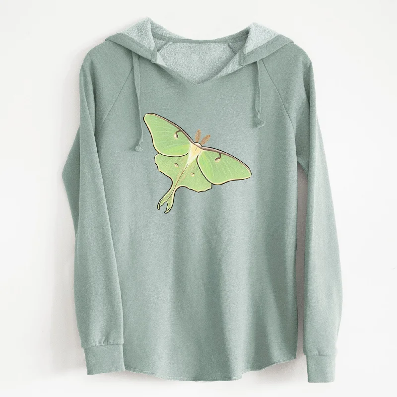 Vibrant Luna Moth - Actias luna - Cali Wave Hooded Sweatshirt Relaxed Fit Hoodie