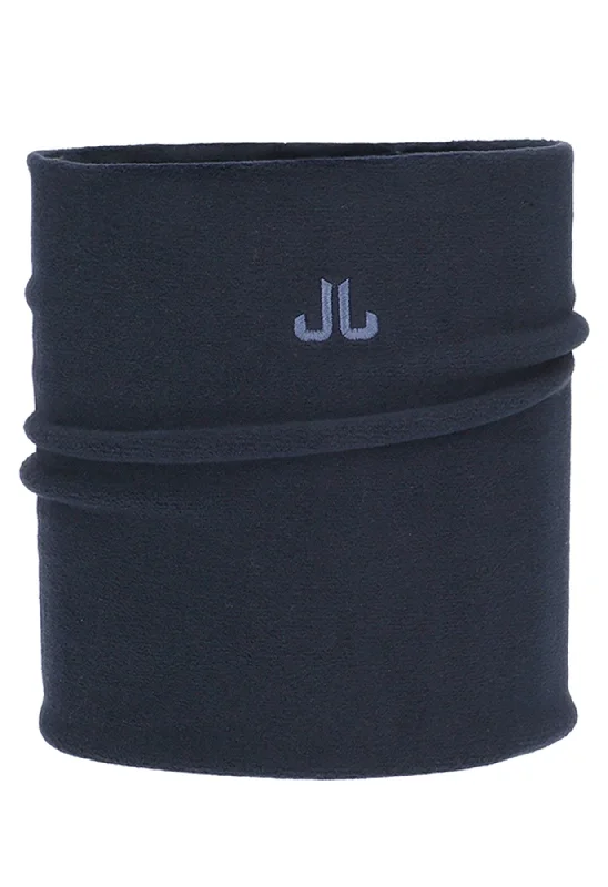 JJ Stretch Neckwarmer in Navy Blue Zip-up Sweatshirt Look