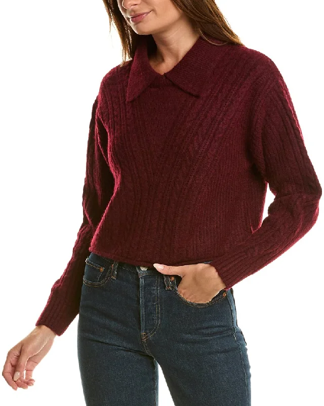 525 America Alecia Mixed Cable Pullover Thermal sweaters