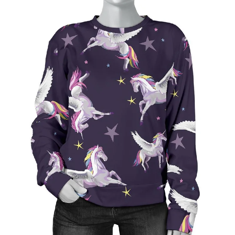 Print Pattern Unicorn Women's Sweatshirt Softest cashmere sweaters