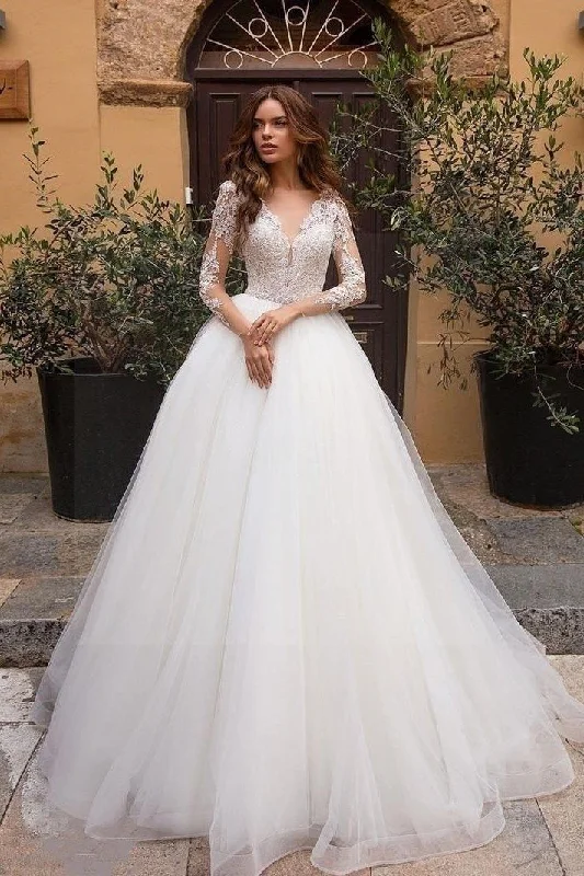 Boho chic wedding dress Full Length Gown