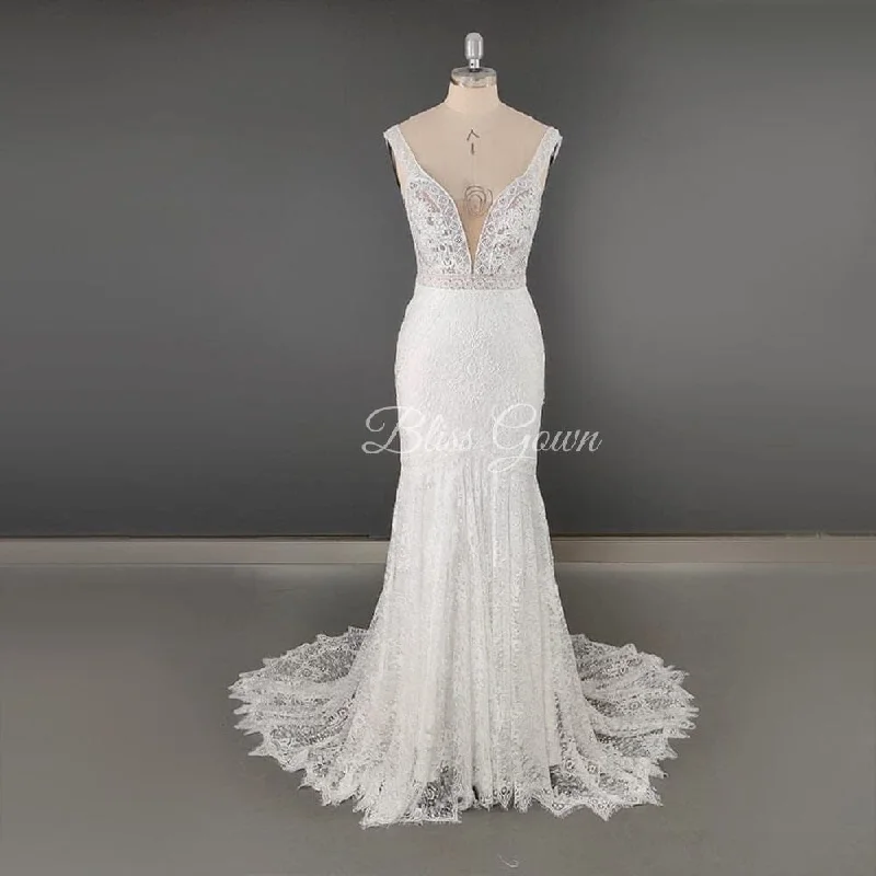 Mermaid Romance Sheer Wedding Dress