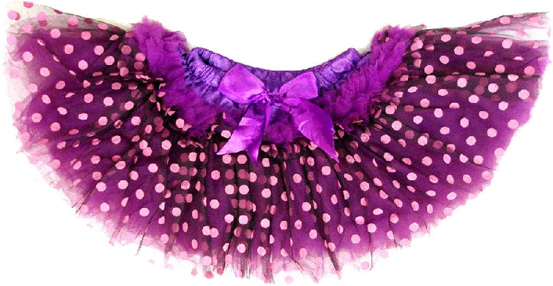 10 Layer Purple Pink Dot Tutu Leather unclassified skirts