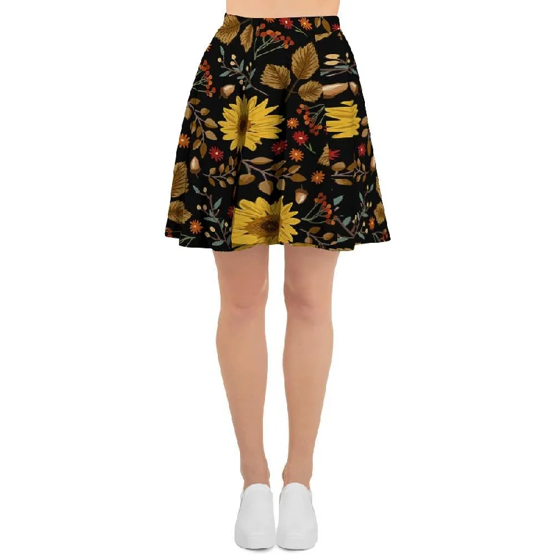 Autumn Sunflower Women's Skirt Elegant evening unclassified skirts