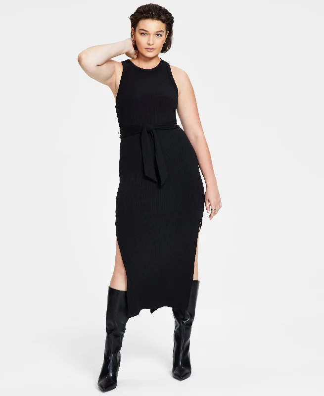 Bar III Womens Ribbed Midi Dress Sexy little black midi dresses