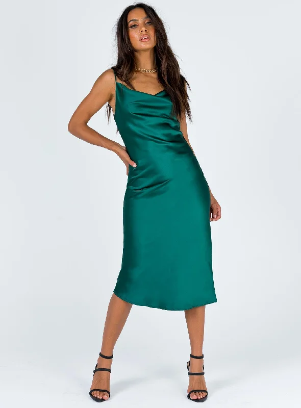 Betta Vanore Midi Dress Forest Green Preppy midi dresses