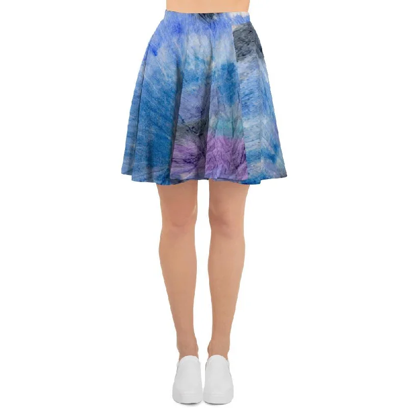 Black And Blue Tie Dye Women's Skirt Lounge unclassified skirts