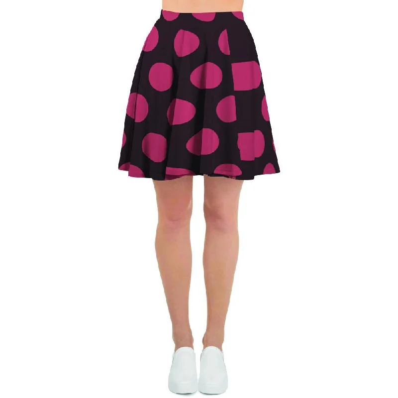 Black And Red Polka Dot Women's Skirt Asymmetrical unclassified skirts