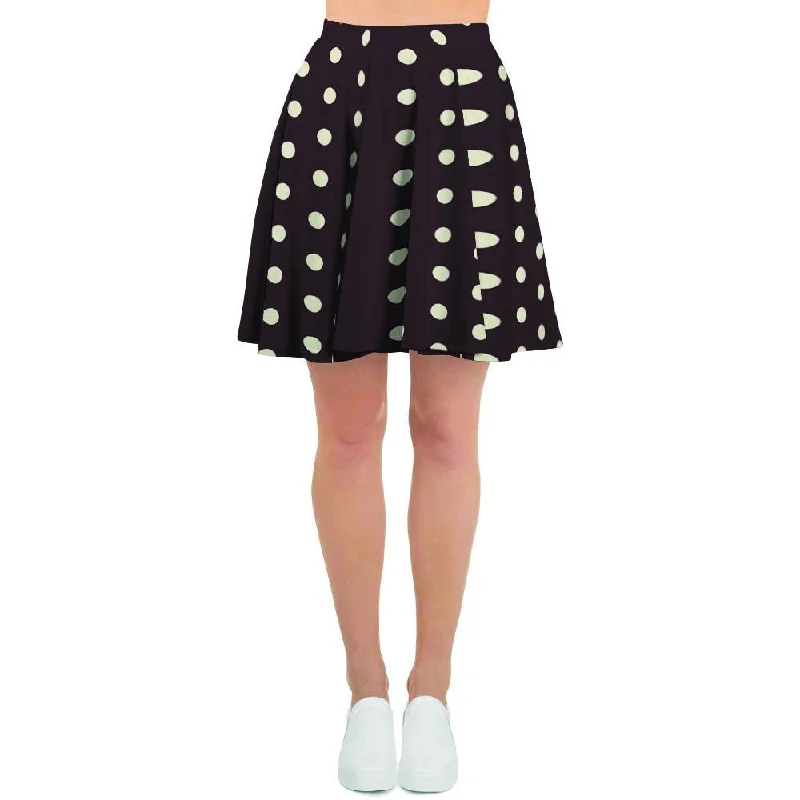 Black And White Tiniy Polka Dot Women's Skirt Date night unclassified skirts