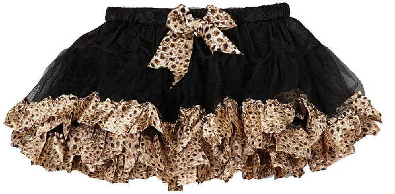 Black Tutu With Cheetah Trim Winter unclassified skirts