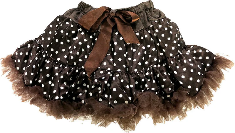 Brown Polka-Dot Satin Tutu Graduation unclassified skirts