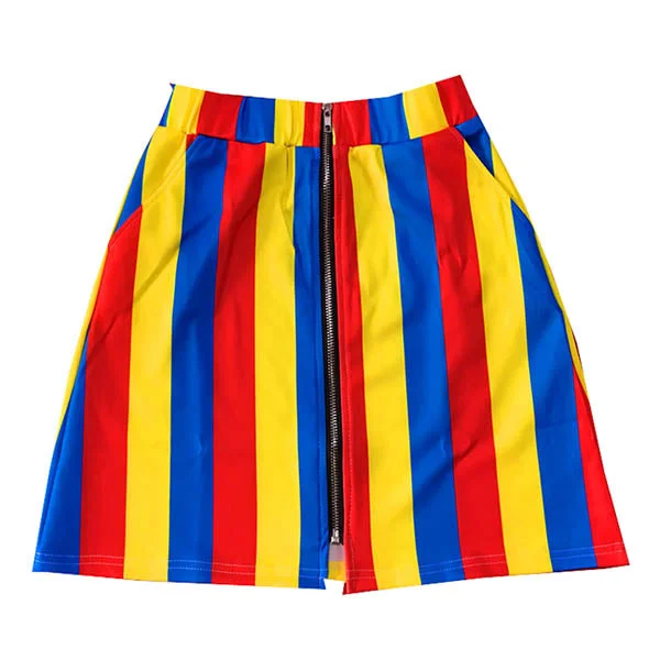 Elastic Waist Striped Skirt Winter unclassified skirts