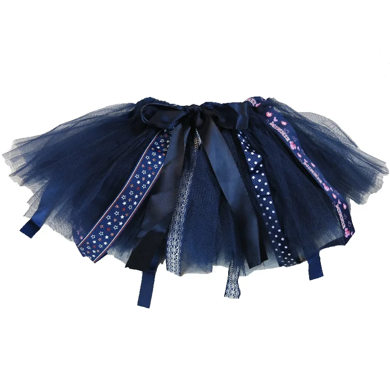 Hand Banding Navy Blue Tutu Ribbon Trim Office unclassified skirts