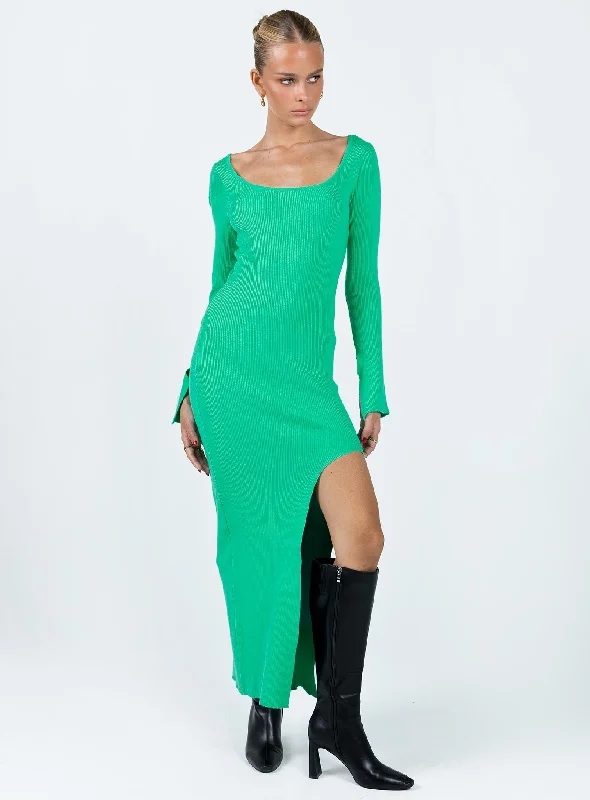 Herald Long Sleeve Midi Dress Sage Festival midi dresses