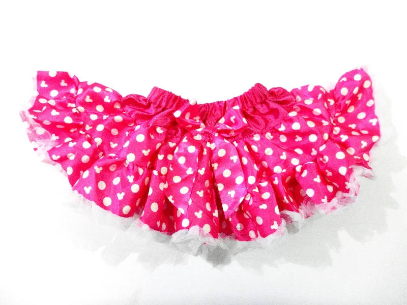 Hot Pink/White Dot Satin Tutu With White Trim Metallic unclassified skirts