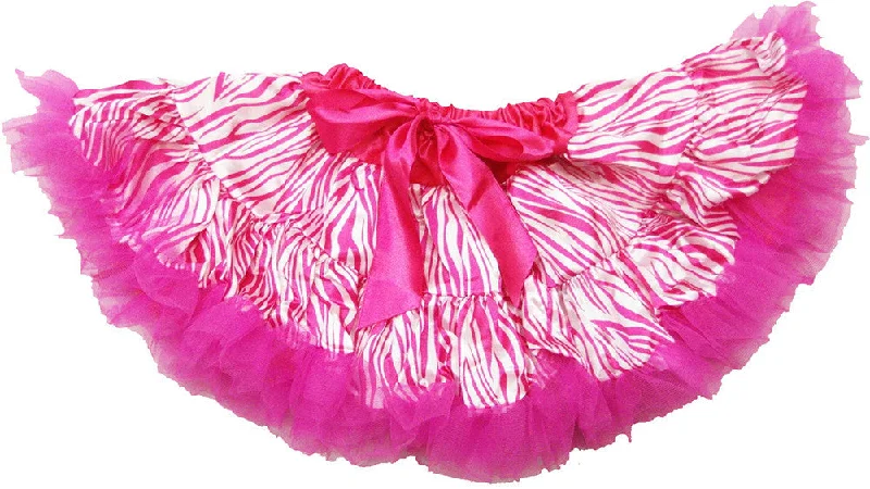 Hot Pink Zebra Satin Tutu Dark color unclassified skirts