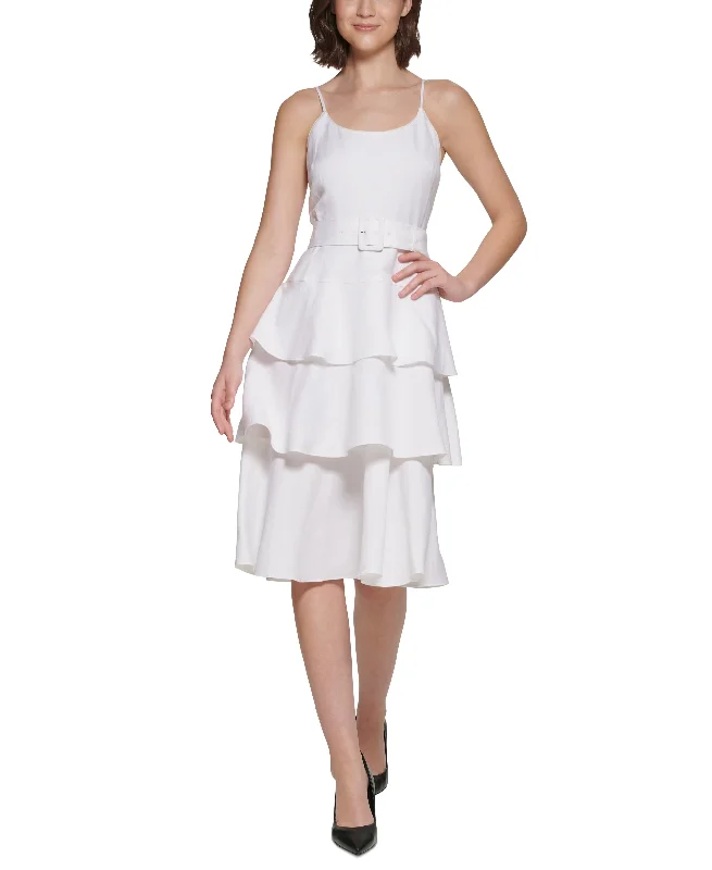 Karl Lagerfeld Paris Womens Tiered Midi Dress Graduation midi dresses