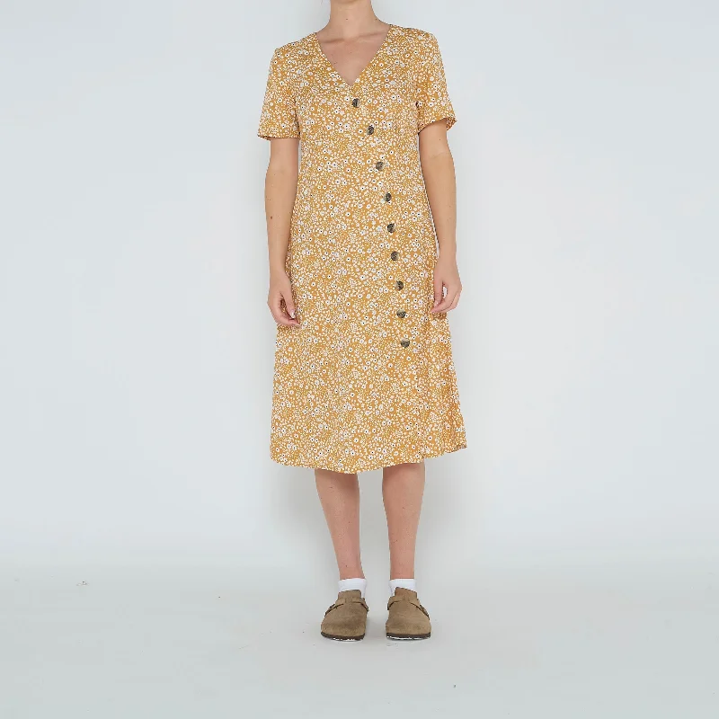 Floral Button  Midi Dress - UK 10 Anniversary midi dresses