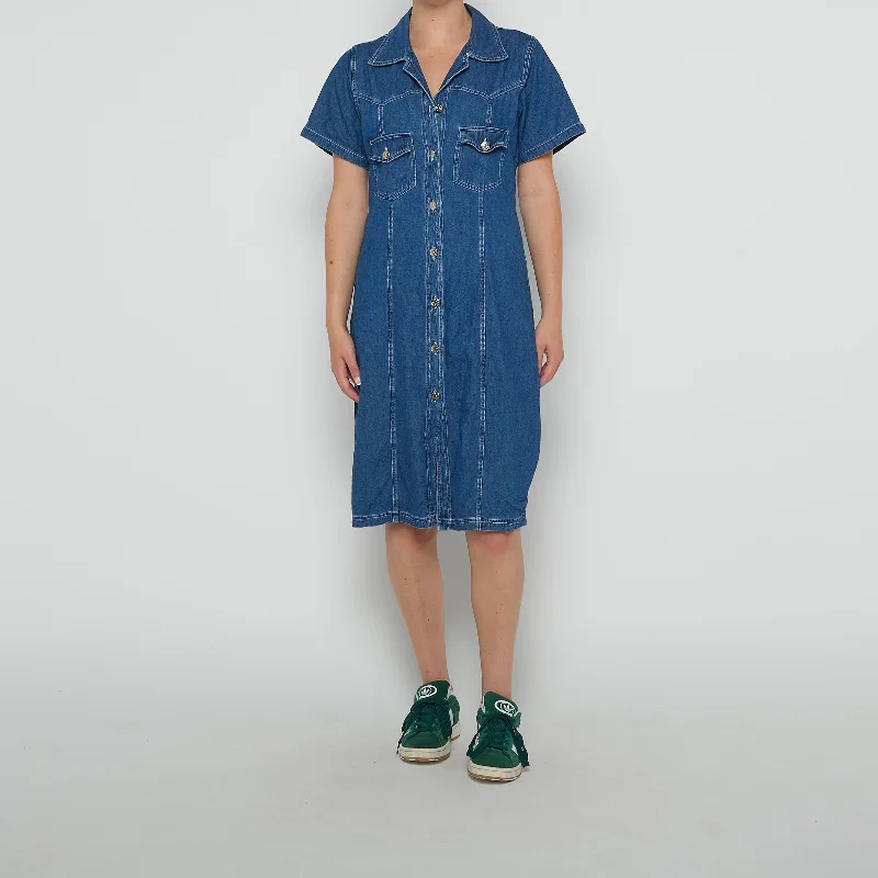 Mondial Button Down Denim Midi Dress - UK 10 Best midi dresses for date night