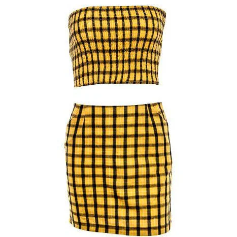 Plaid Top & Skirt Set High-end unclassified skirts