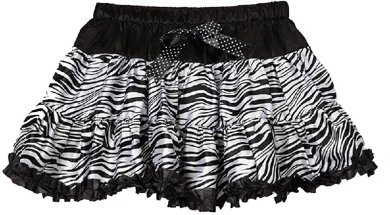 Zebra Satin Tutu With Black Trim Stylish unclassified skirts