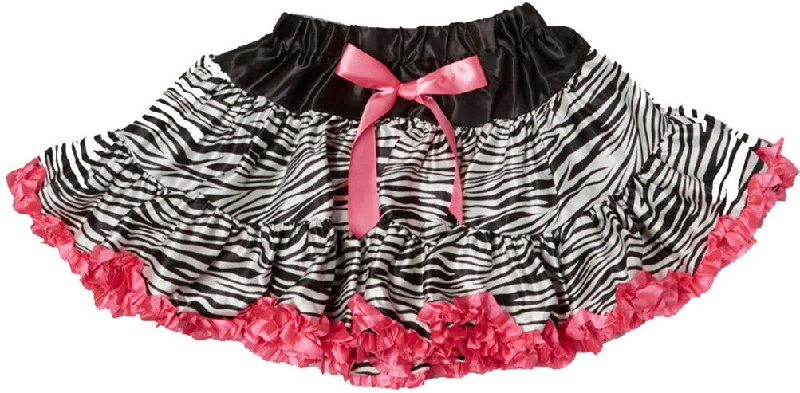 Zebra Satin Tutu With Hot Pink Trim Office unclassified skirts