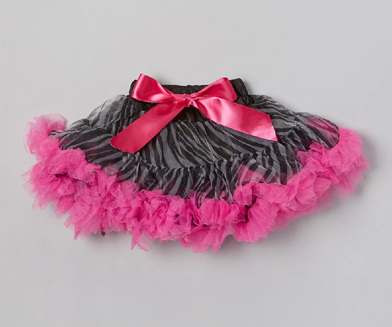 Zebra Tutu With Hot Pink Trim Party unclassified skirts