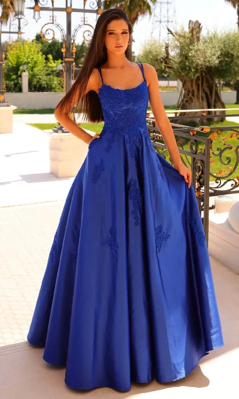 Clarisse 810878 - Applique Scoop Prom Gown Leather party dresses