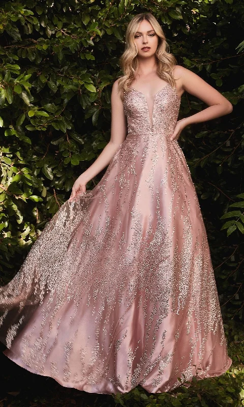 Rose Gold Long Glitter-Print Prom Ball Gown J819 Outdoor floral dresses