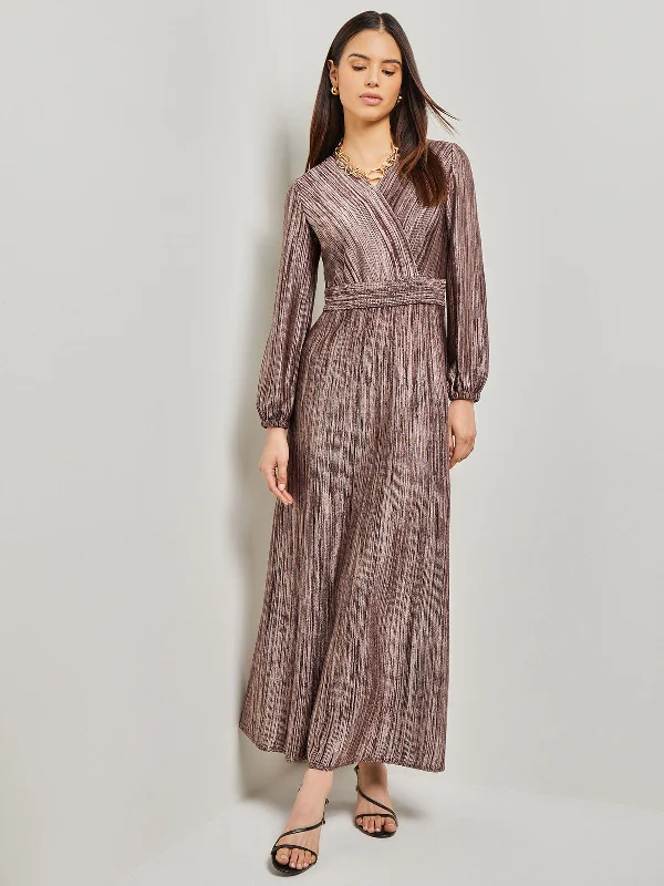 Bishop Sleeve Jacquard Knit Maxi Dress Bohemian Maxi Skirt