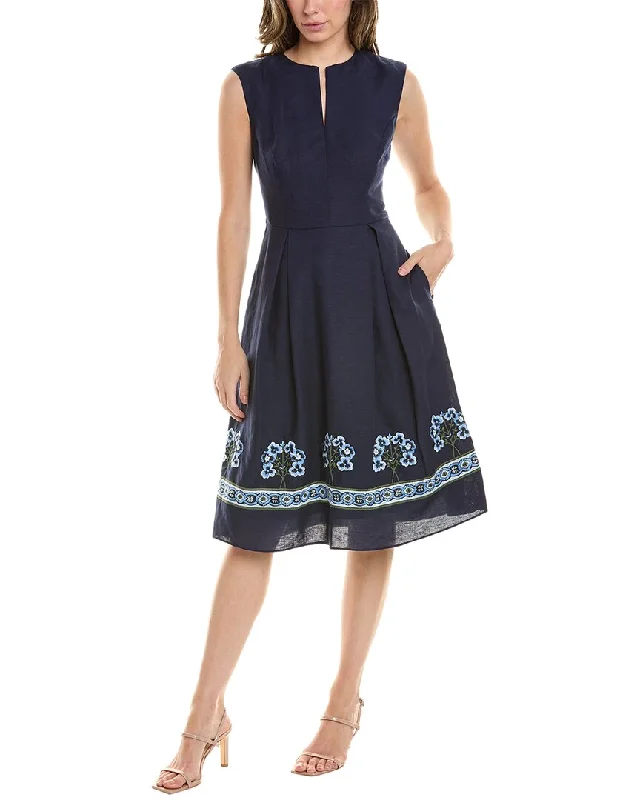 Sachin & Babi Christina Linen-Blend Midi Dress Denim Midi Skirt